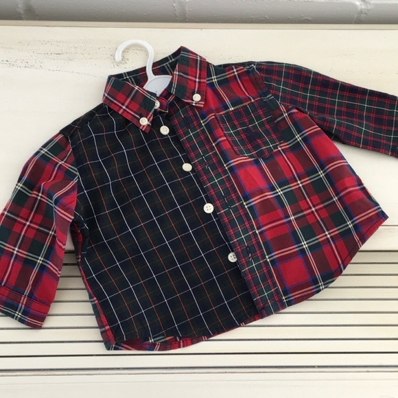 Ralph Lauren Christmas Classic Plaid Infant Boy Shirt Buttondown Size 3 Months - Picture 3 of 7